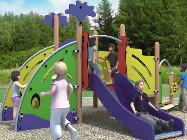 Daycare Center Wooden Playground Station Sets