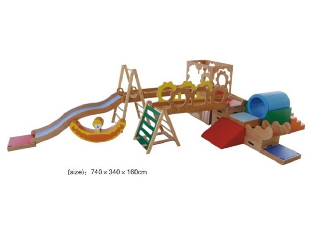 Hot Indoor Wooden Soft Play Structure for Kids Indoor Play Center