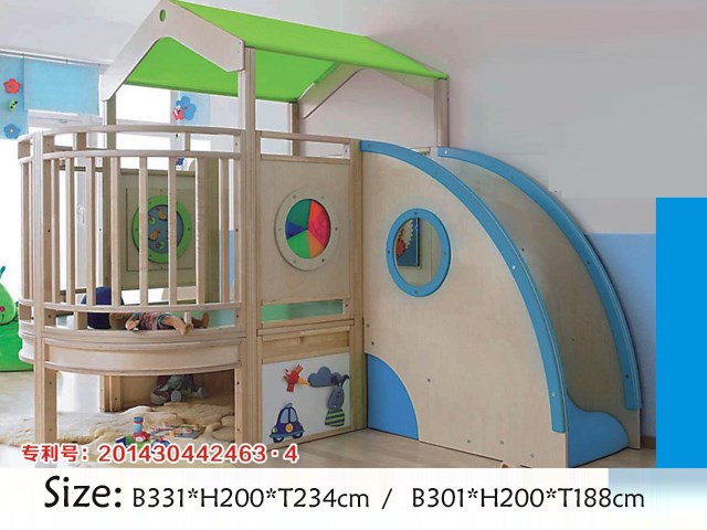 Indoor Wood wooden Circular Parents-child Game Room Slide 