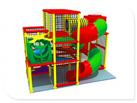 Spiral Tube Slide & Soft Play Frame for Kids Fun Center